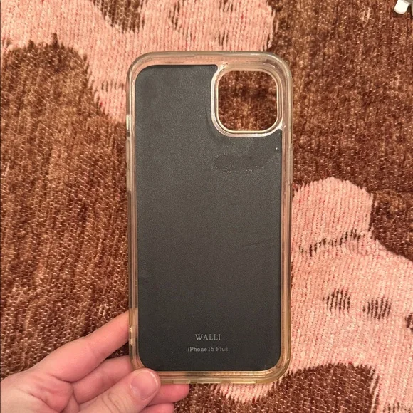 Floral Purple Phone Case with Pink Strap. WALLI BRAND. iPhone 15 plus. - Picture 2 of 4